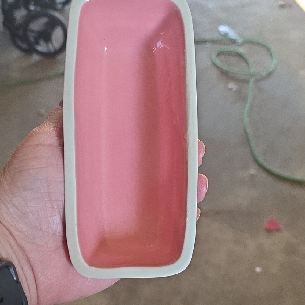 Fiestaware Pink Ceramic Butter Dish with Lid - Picture 2 of 11